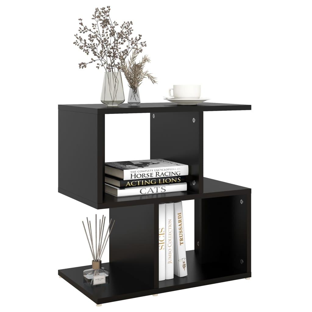 vidaXL Bedside Cabinet Black 35x35x55 cm Engineered Wood