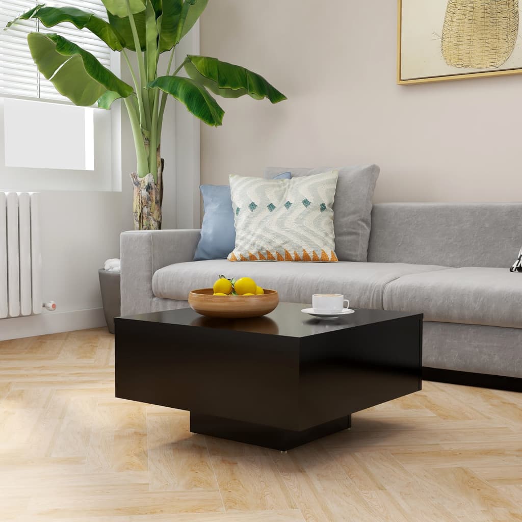 vidaXL Coffee Table Black 60x60x31.5 cm Engineered Wood