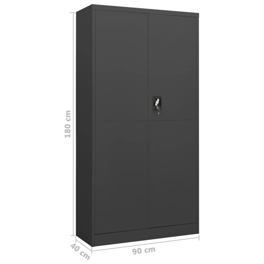 vidaXL Locker Cabinet Anthracite 90x40x180 cm Steel