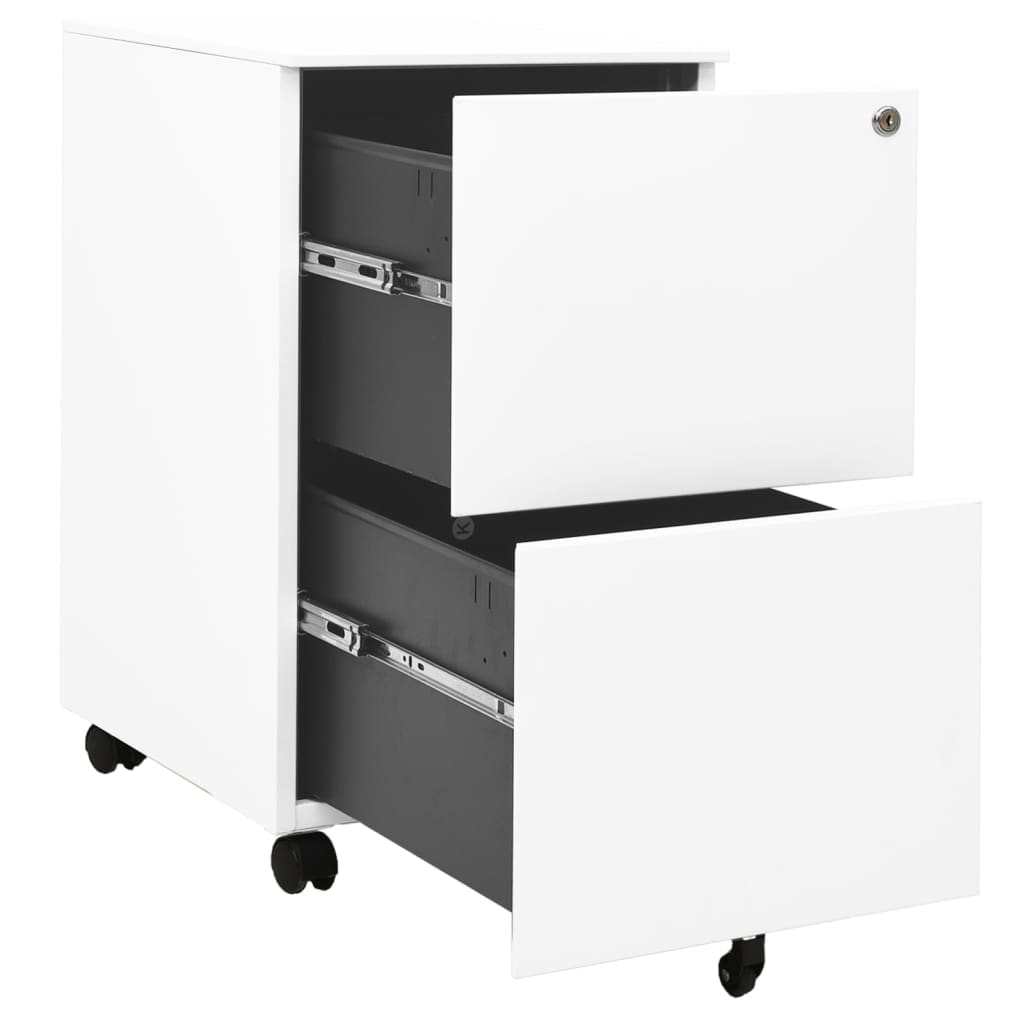 vidaXL Mobile File Cabinet White 39x45x67 cm Steel