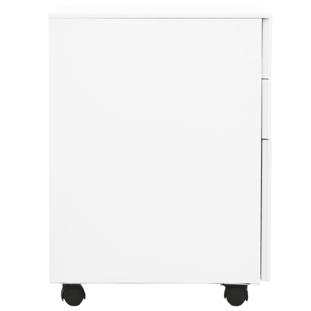 vidaXL Mobile File Cabinet White 39x45x60 cm Steel