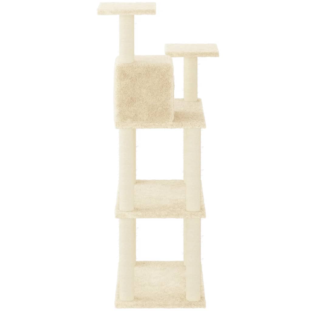 vidaXL Cat Tree with Sisal Scratching Posts Cream 60 cm