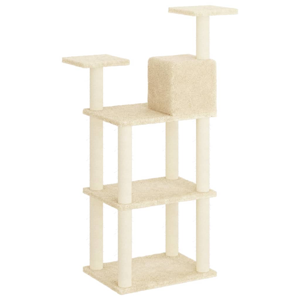 vidaXL Cat Tree with Sisal Scratching Posts Cream 60 cm