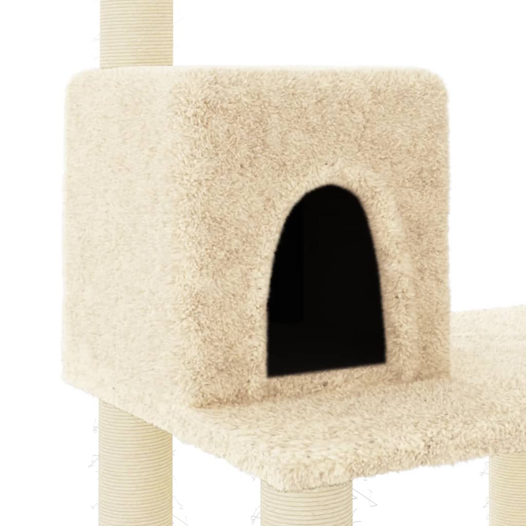 vidaXL Cat Tree with Sisal Scratching Posts Cream 60 cm