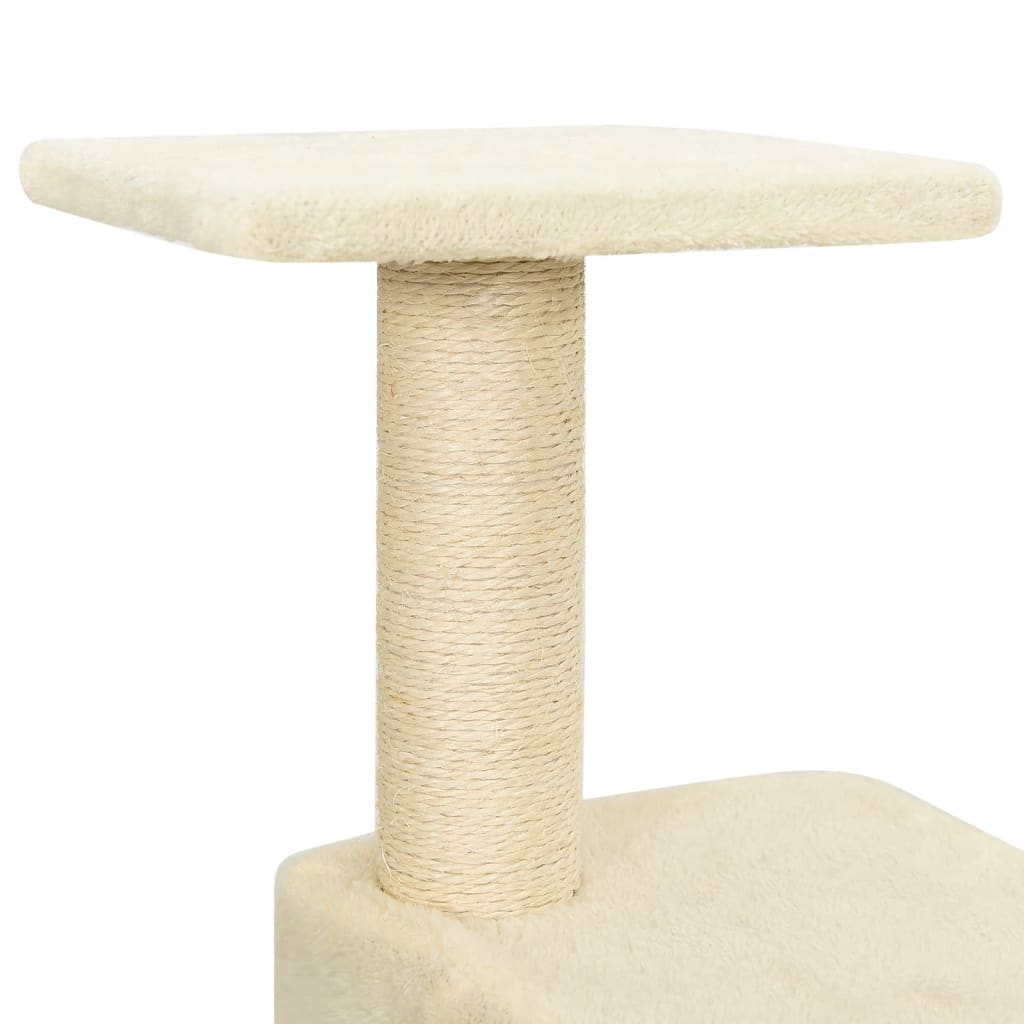 vidaXL Cat Tree with Sisal Scratching Posts Cream 60 cm