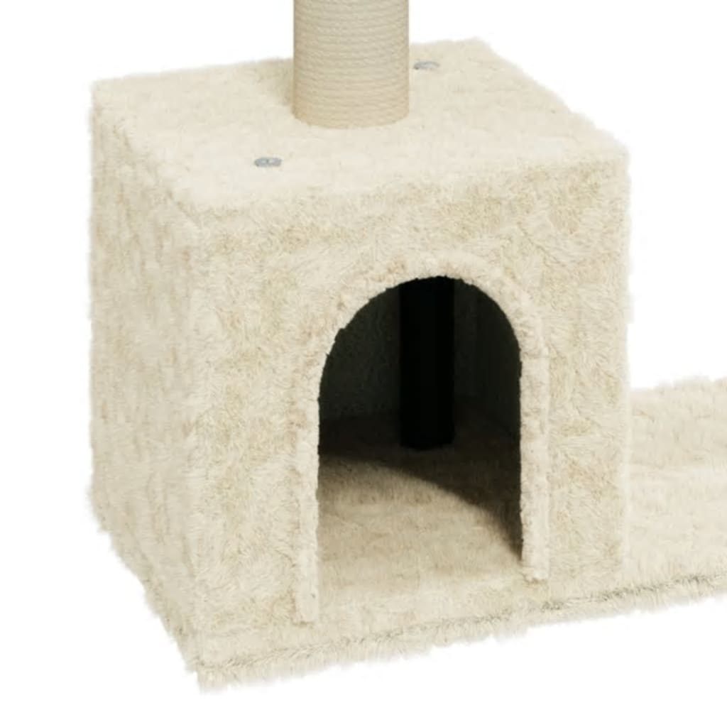 vidaXL Cat Tree with Sisal Scratching Posts Cream 60 cm