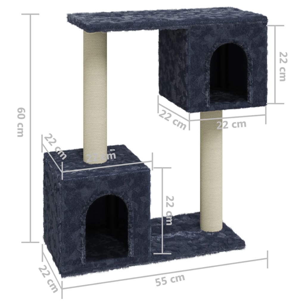 vidaXL Cat Tree with Sisal Scratching Posts Cream 60 cm