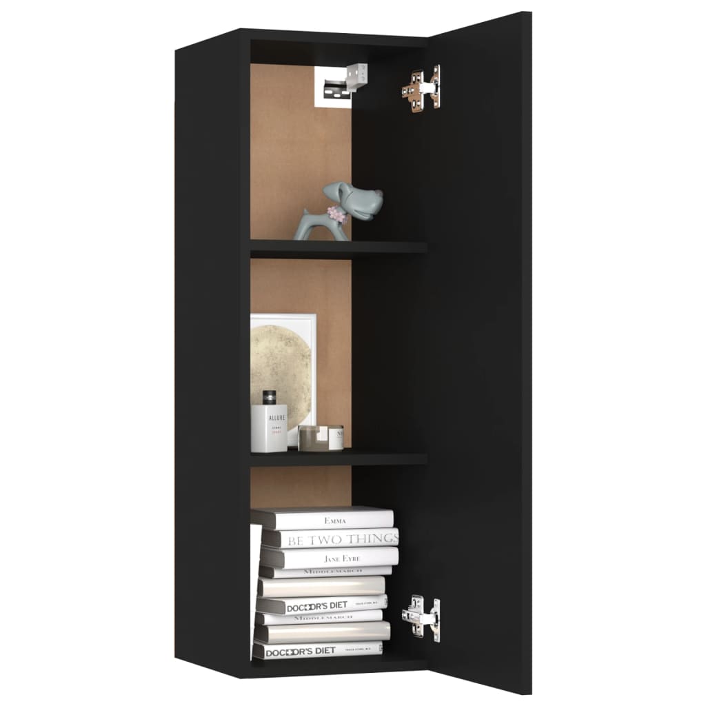vidaXL TV Cabinets 4 pcs Black 100x30x30 cm Engineered Wood