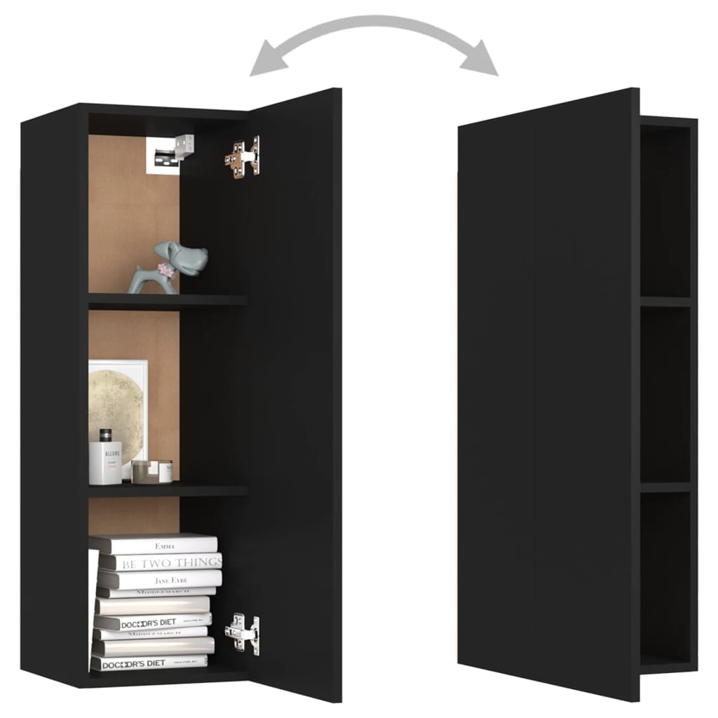 vidaXL TV Cabinets 4 pcs Black 100x30x30 cm Engineered Wood