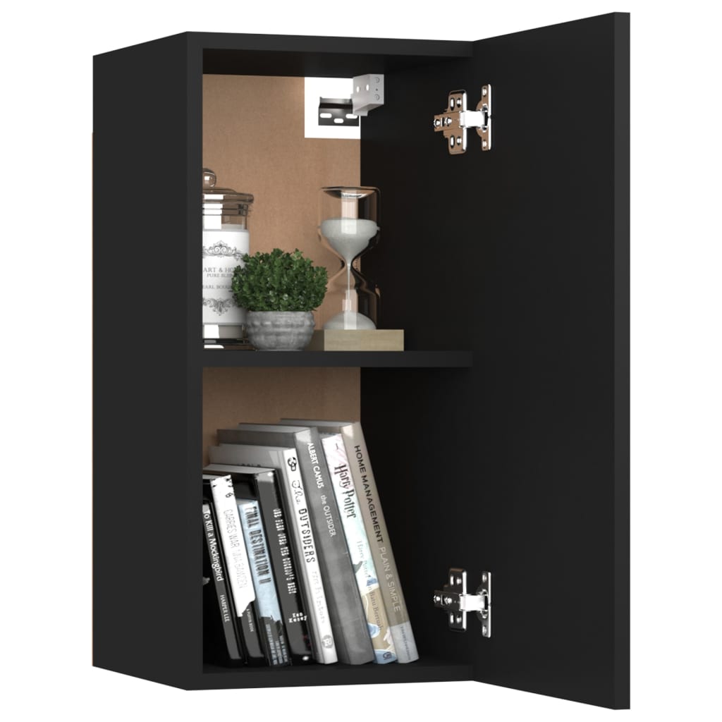 vidaXL TV Cabinets 4 pcs Black 100x30x30 cm Engineered Wood
