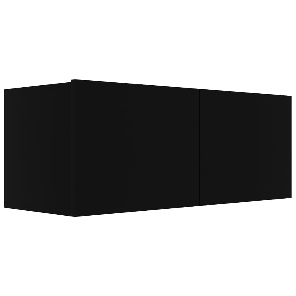 vidaXL TV Cabinets 4 pcs Black 100x30x30 cm Engineered Wood