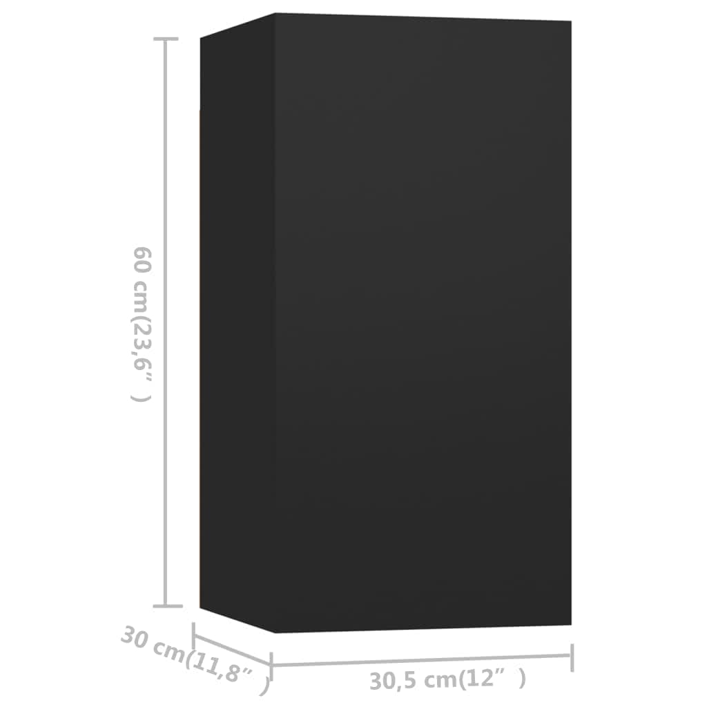 vidaXL TV Cabinets 4 pcs Black 100x30x30 cm Engineered Wood