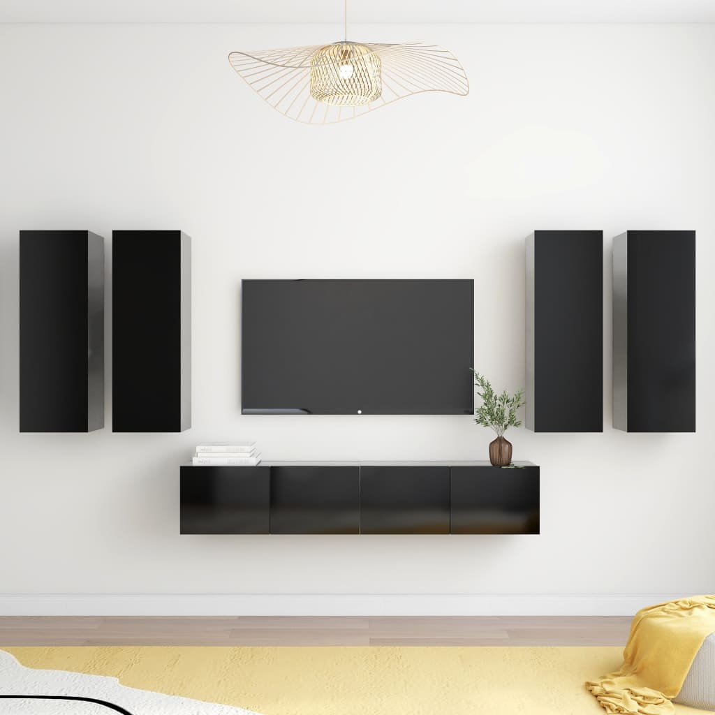 vidaXL 2 Piece TV Cabinet Set Concrete Grey Engineered Wood