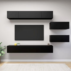 vidaXL 6 Piece TV Cabinet Set Concrete Grey Engineered Wood
