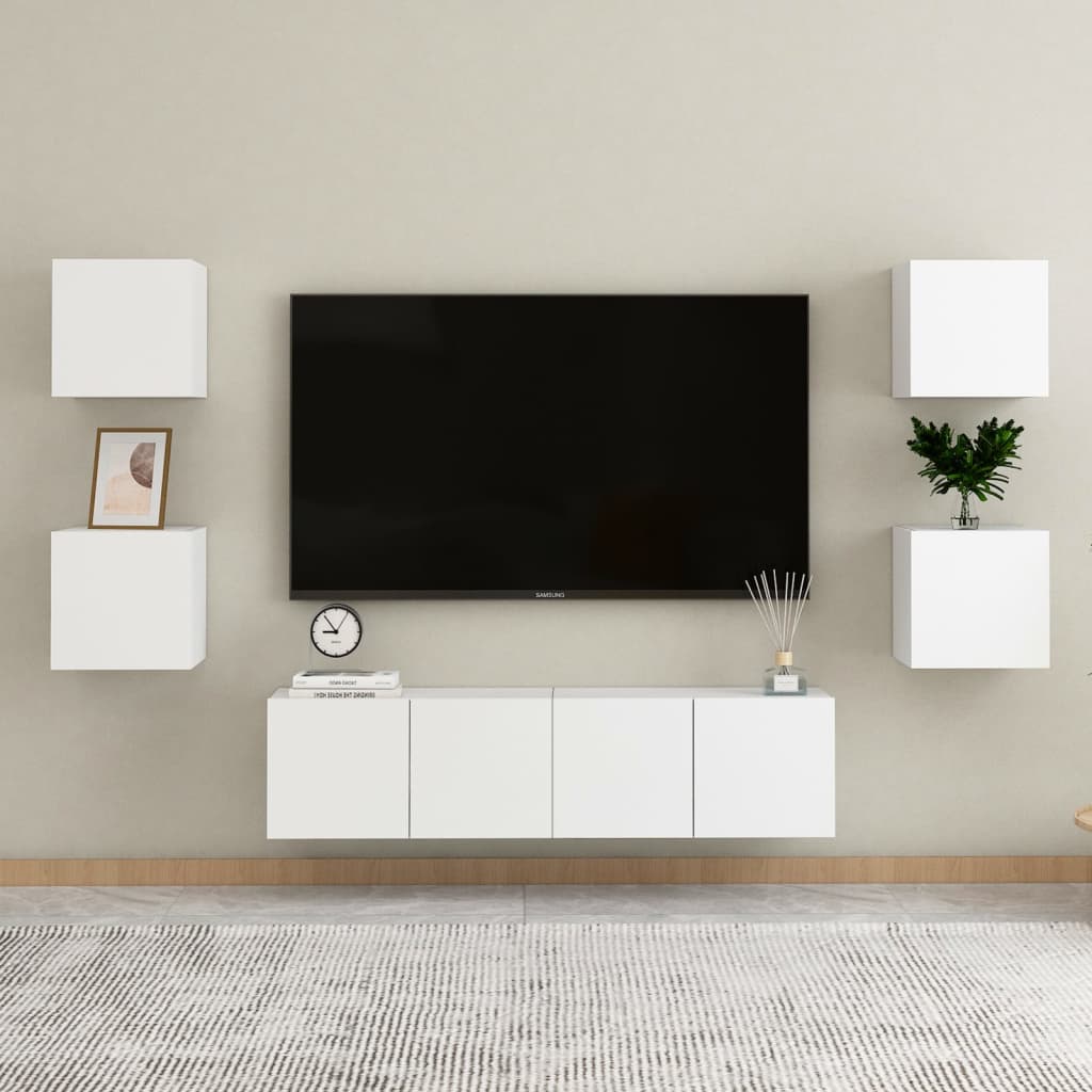 vidaXL Bedside Cabinets 2 pcs White 30.5x30x30 cm Engineered Wood
