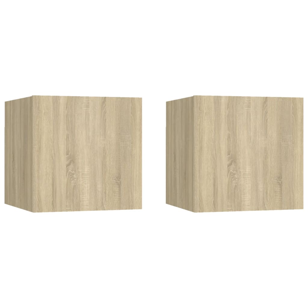 Bedside Cabinets 2 pcs White 30.5x30x30 cm Engineered Wood