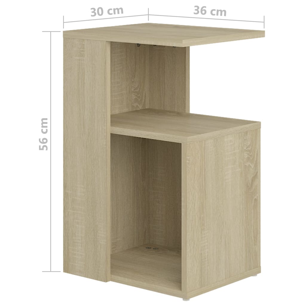 vidaXL Side Table Black 36x30x56 cm Engineered Wood