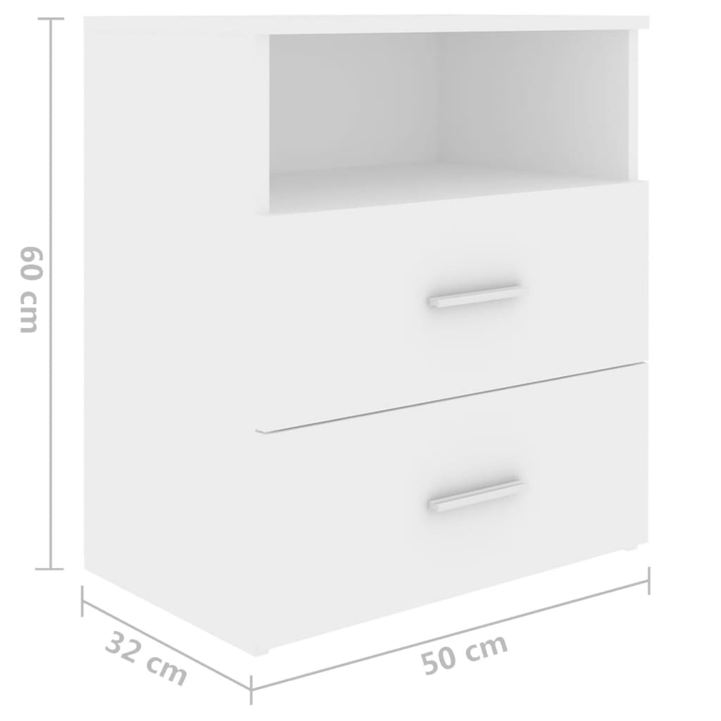 vidaXL Bed Cabinet Black 50x32x60 cm