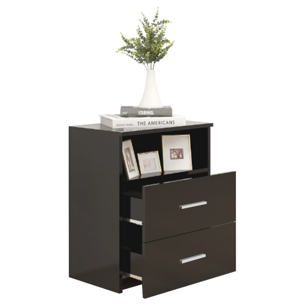 vidaXL Bed Cabinet Black 50x32x60 cm