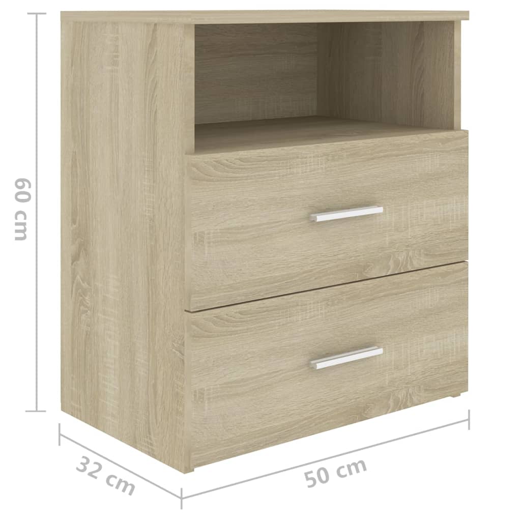 vidaXL Bed Cabinet Black 50x32x60 cm