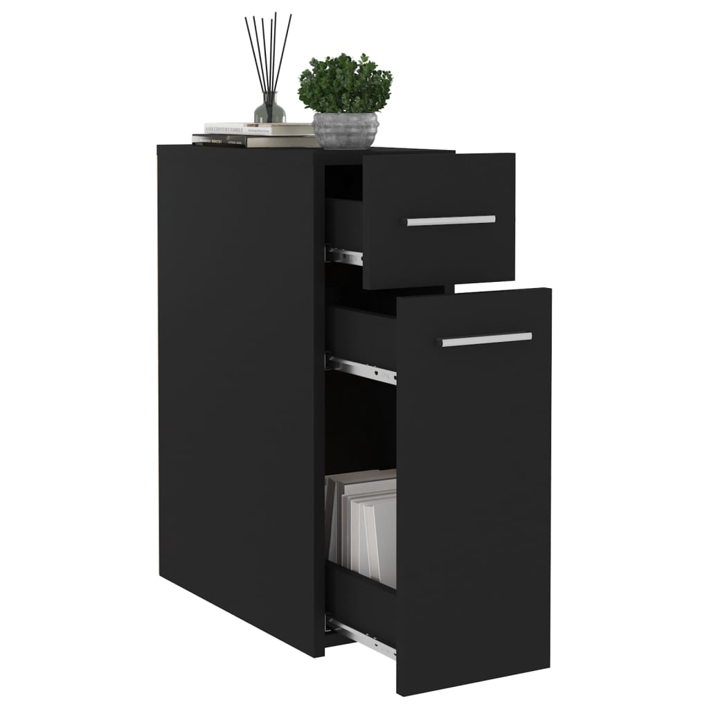 vidaXL Apothecary Cabinet Black 20x45.5x60 cm Engineered Wood