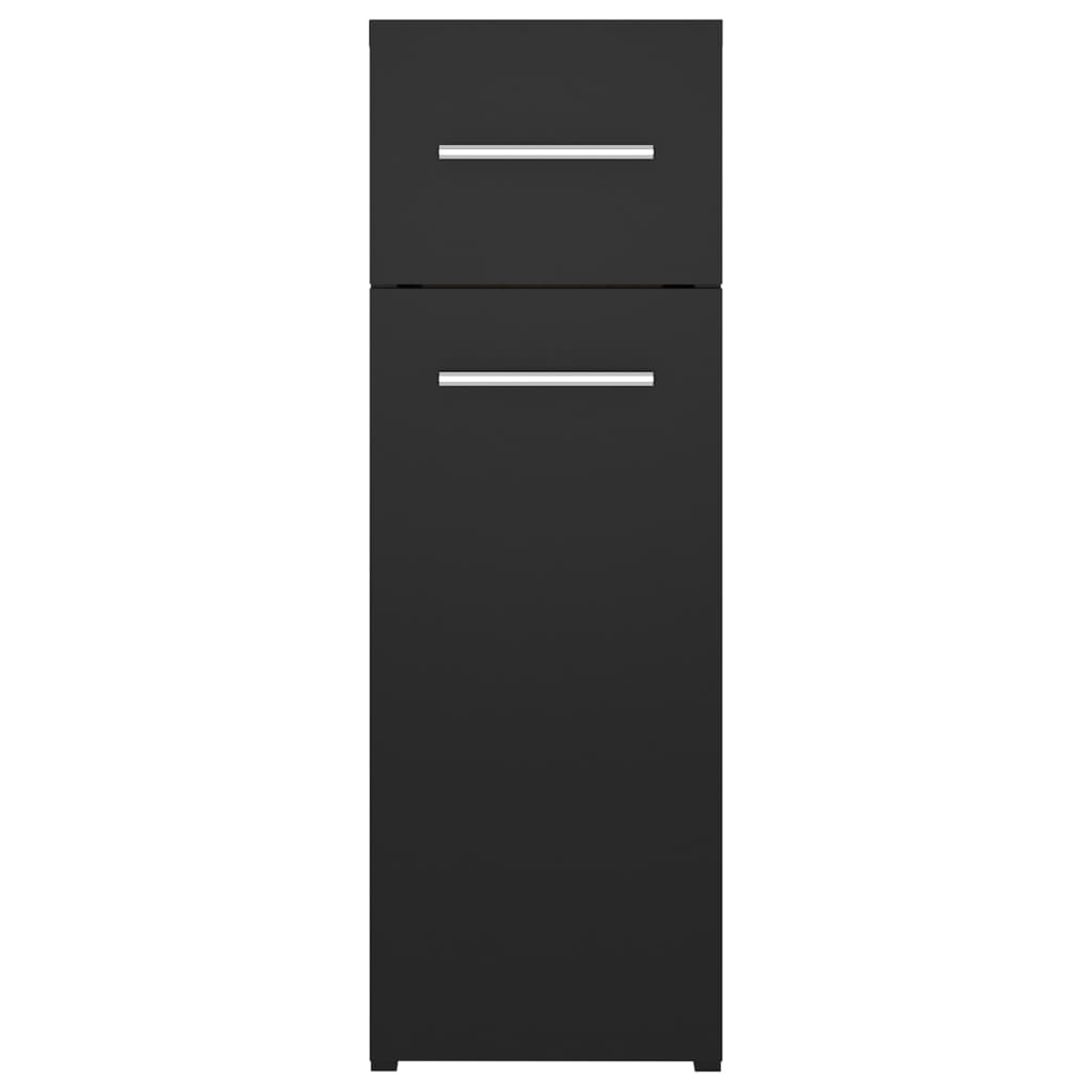 vidaXL Apothecary Cabinet Black 20x45.5x60 cm Engineered Wood