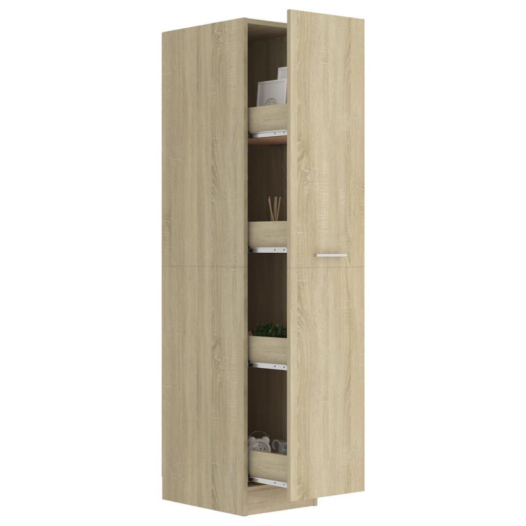 vidaXL Apothecary Cabinet Black 20x45.5x60 cm Engineered Wood