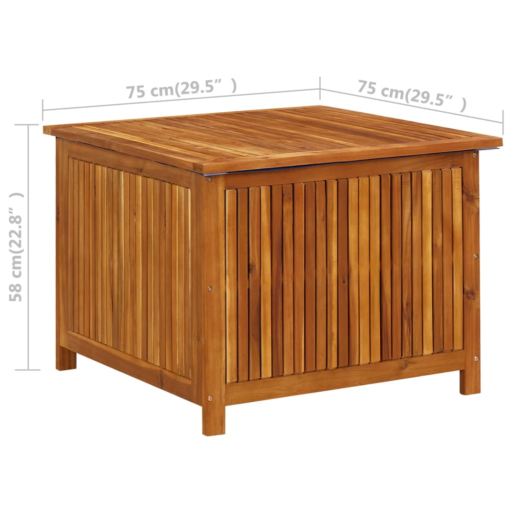 vidaXL Garden Storage Box 75x75x58 cm Solid Acacia Wood