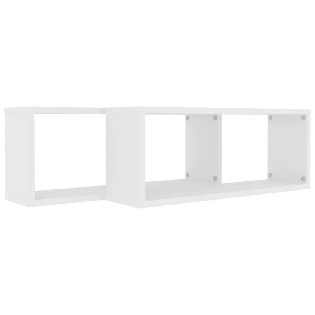 vidaXL Wall Cube Shelf 4 pcs Black 60x15x23 cm Engineered Wood