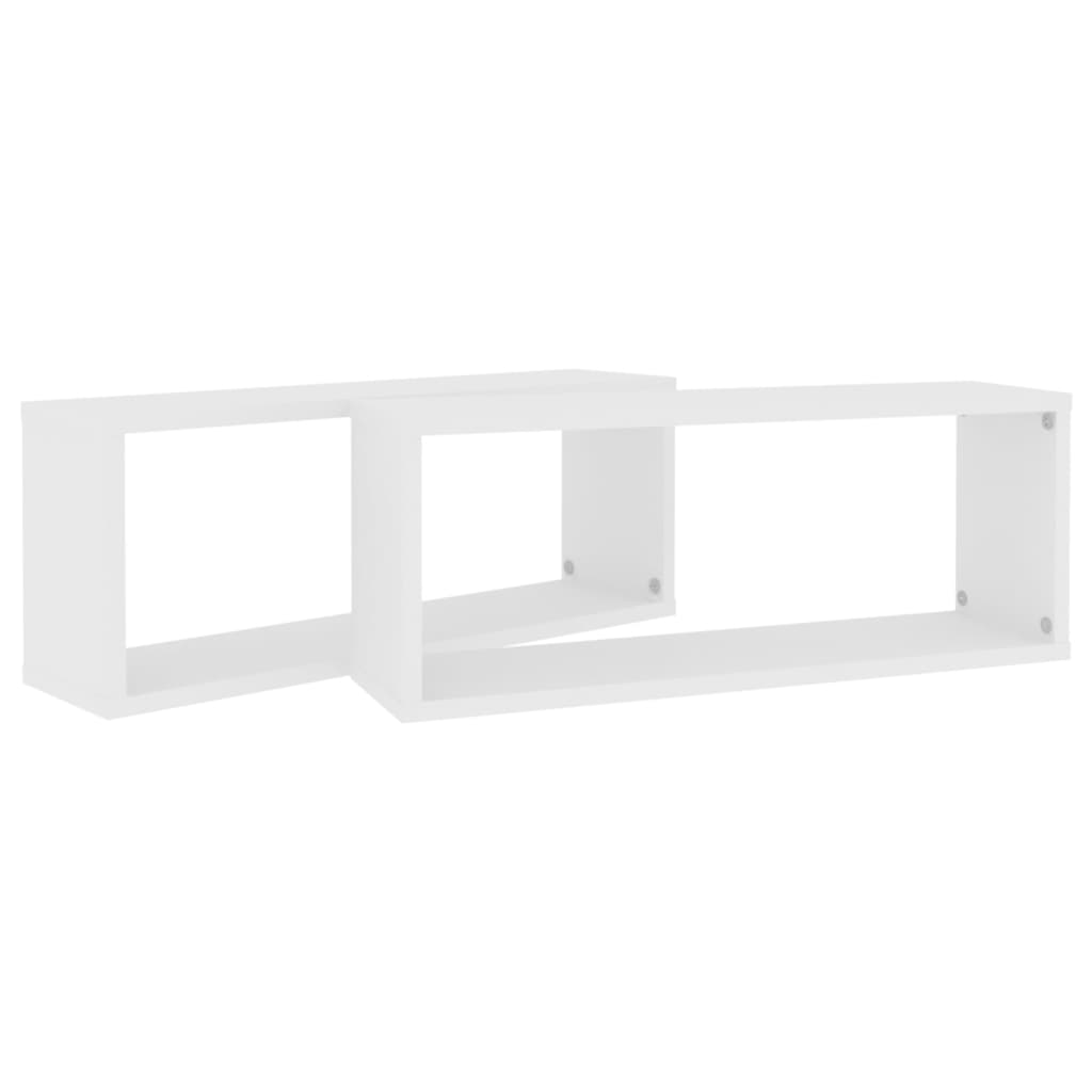 vidaXL Wall Cube Shelf 4 pcs Black 60x15x23 cm Engineered Wood