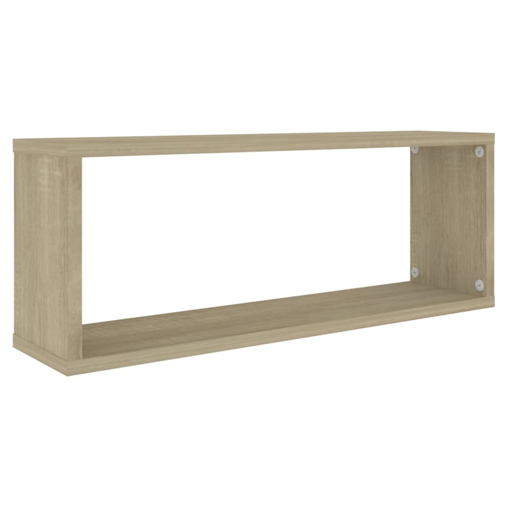 vidaXL Wall Cube Shelf 4 pcs Black 60x15x23 cm Engineered Wood