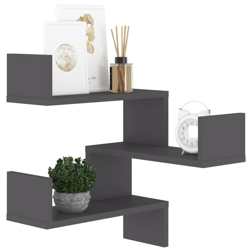 vidaXL Wall Corner Shelf Black 40x40x50 cm Engineered Wood