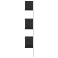 vidaXL Wall Corner Shelf Black 20x20x127.5 cm Engineered Wood