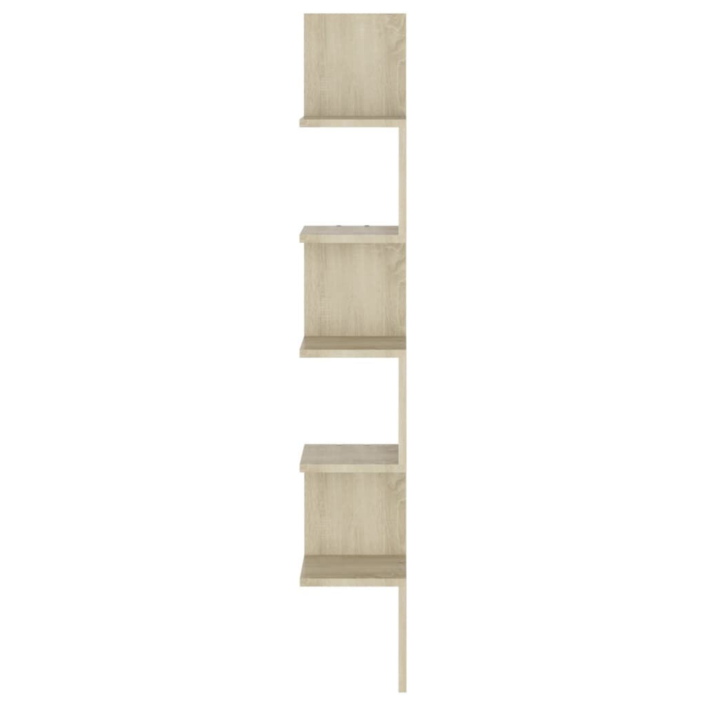 vidaXL Wall Corner Shelf Black 20x20x127.5 cm Engineered Wood