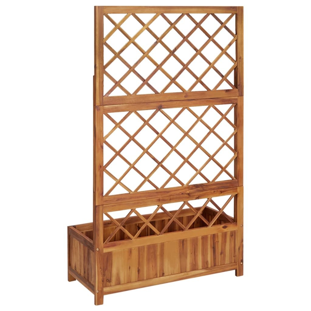 vidaXL Raised Bed with Trellis 85x38x150 cm Solid Acacia Wood