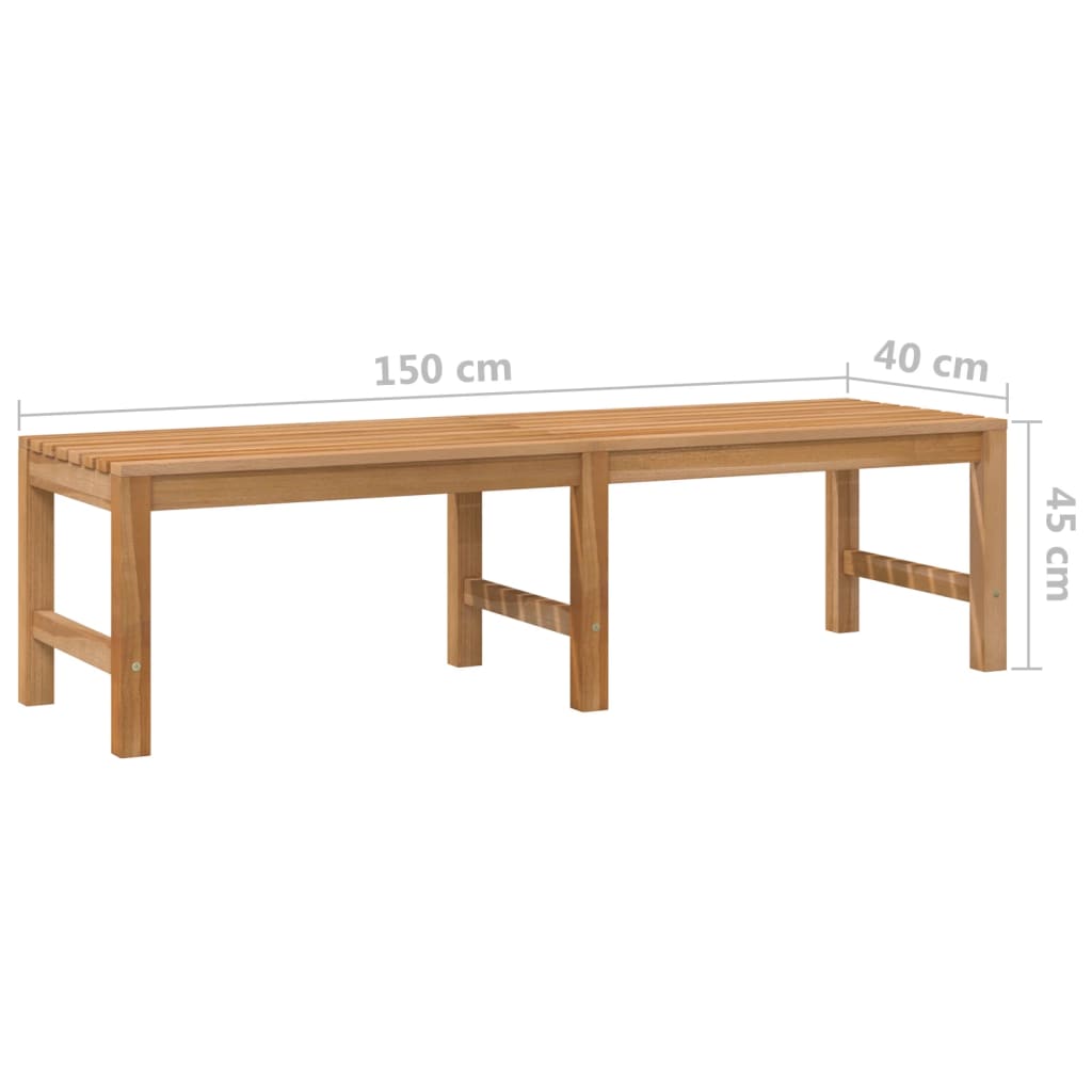 vidaXL Garden Bench 150 cm Solid Teak Wood