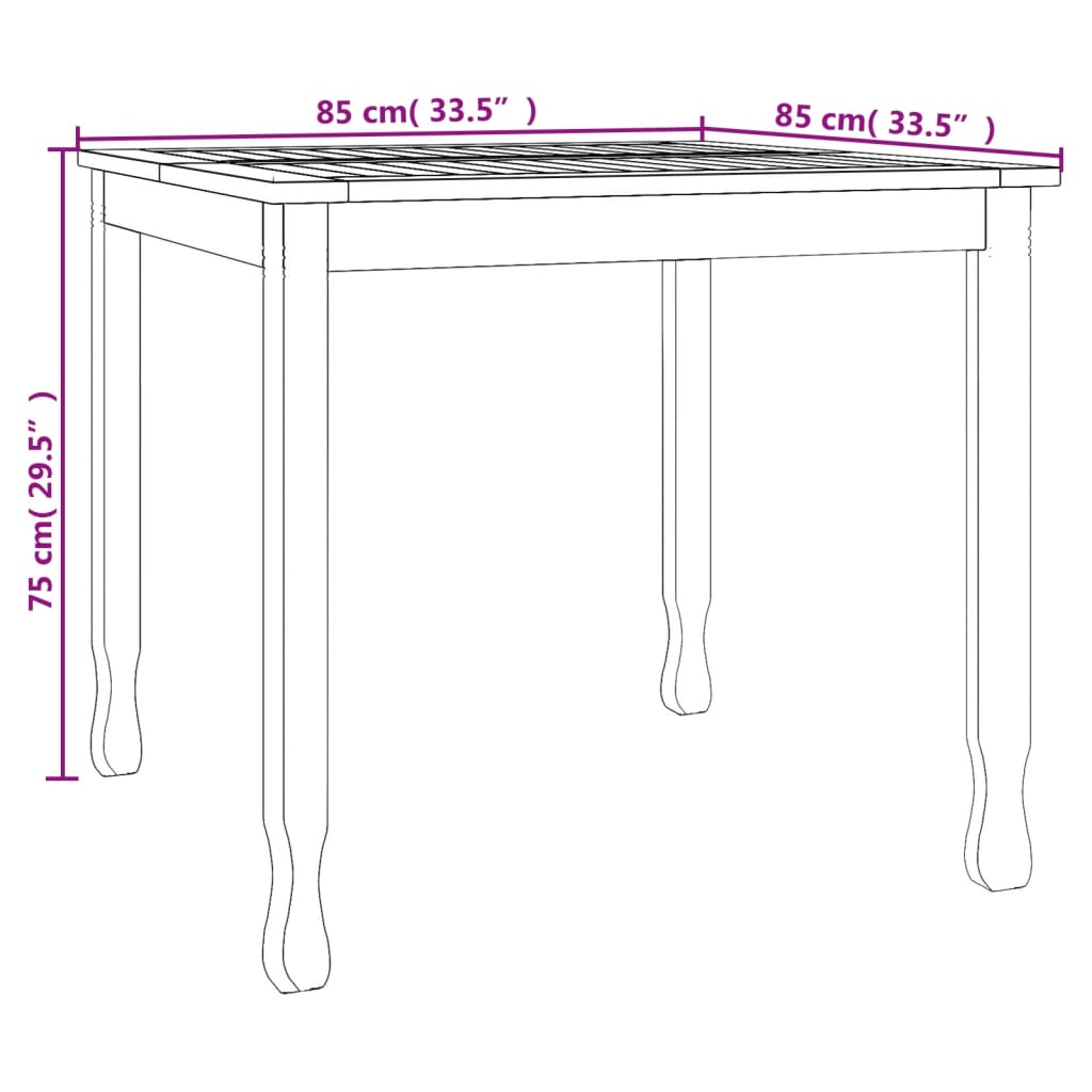 vidaXL Garden Dining Table 150x90x75 cm Solid Wood Teak