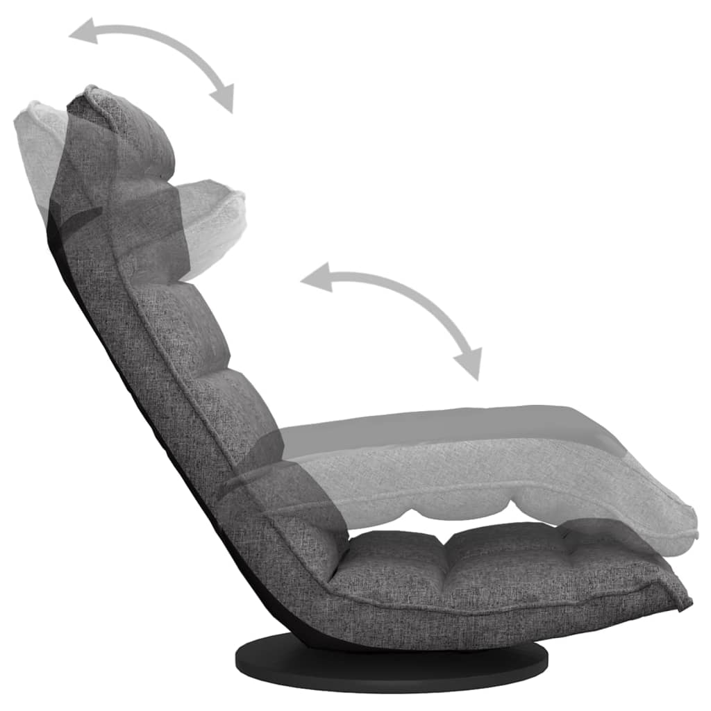vidaXL Swivel Floor Chair Light Grey Fabric