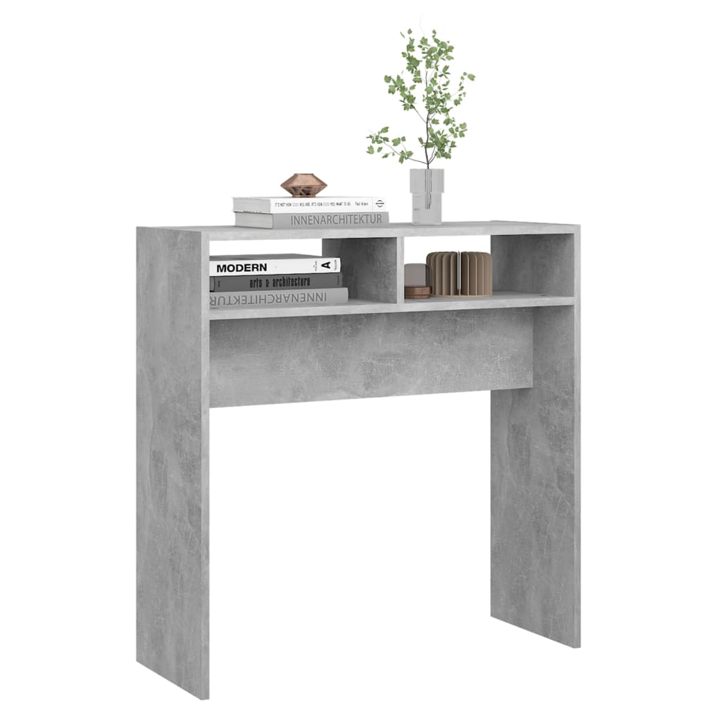 vidaXL Console Table Concrete Grey 102x30x80 cm Engineered Wood