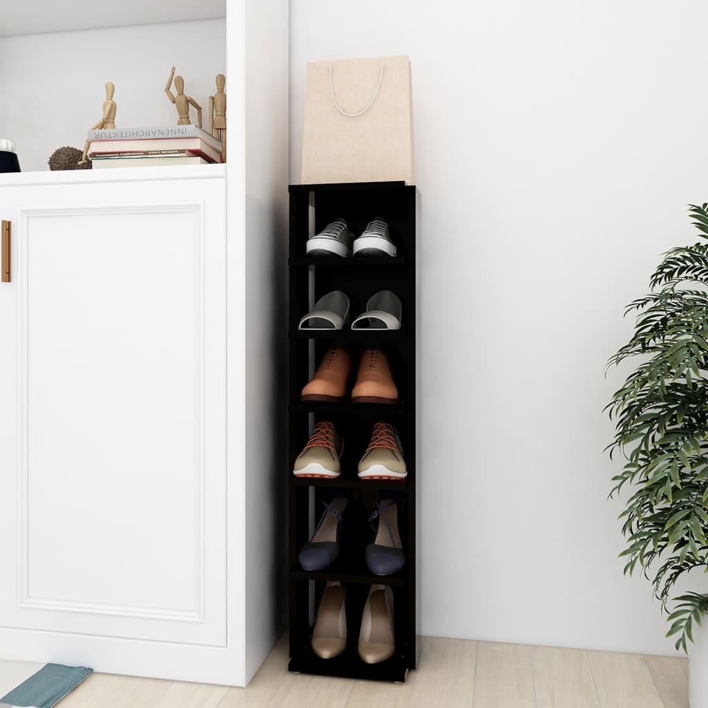Shoe Cabinet High Gloss White 27.5x27x102 cm Engineered Wood