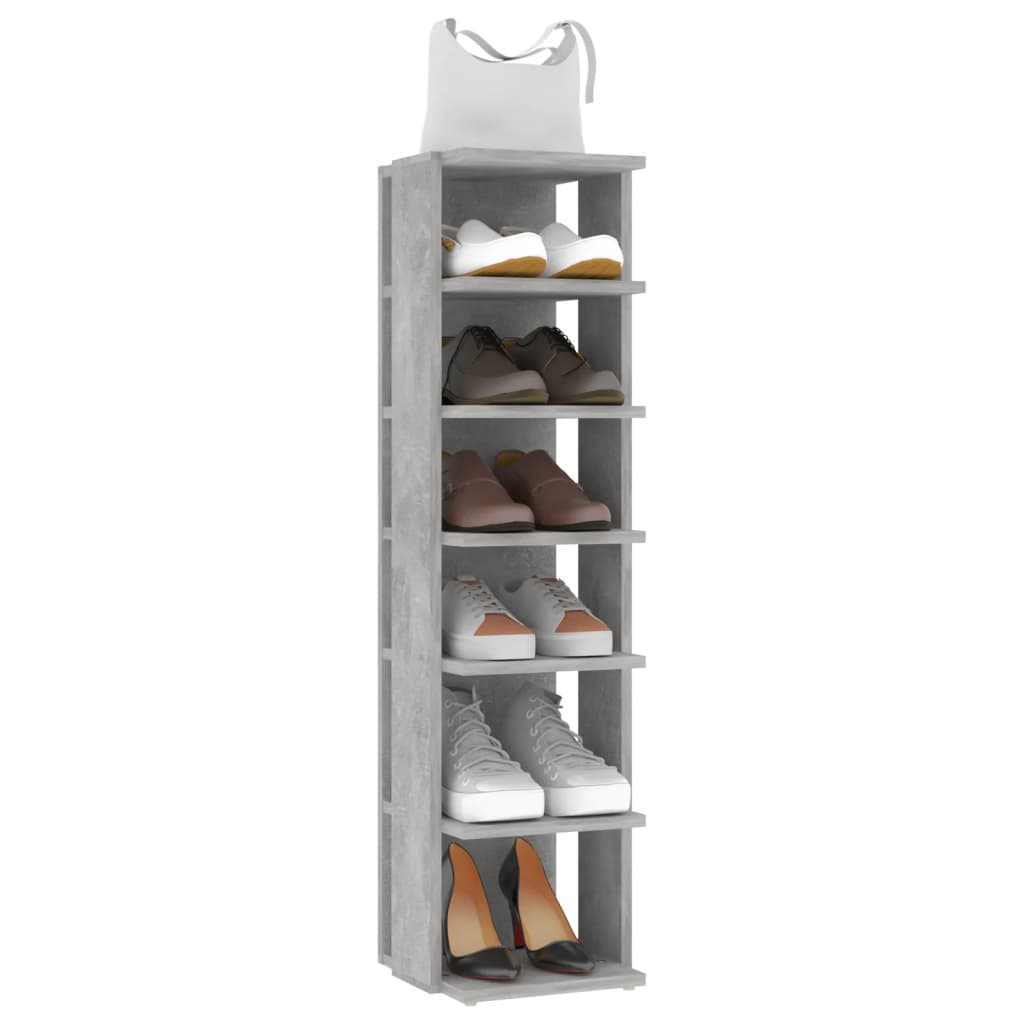 vidaXL Shoe Cabinet Black 27.5x27x102 cm Engineered Wood