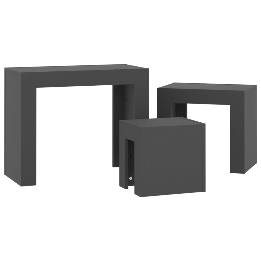 vidaXL Nesting Coffee Tables 3 pcs White Engineered Wood