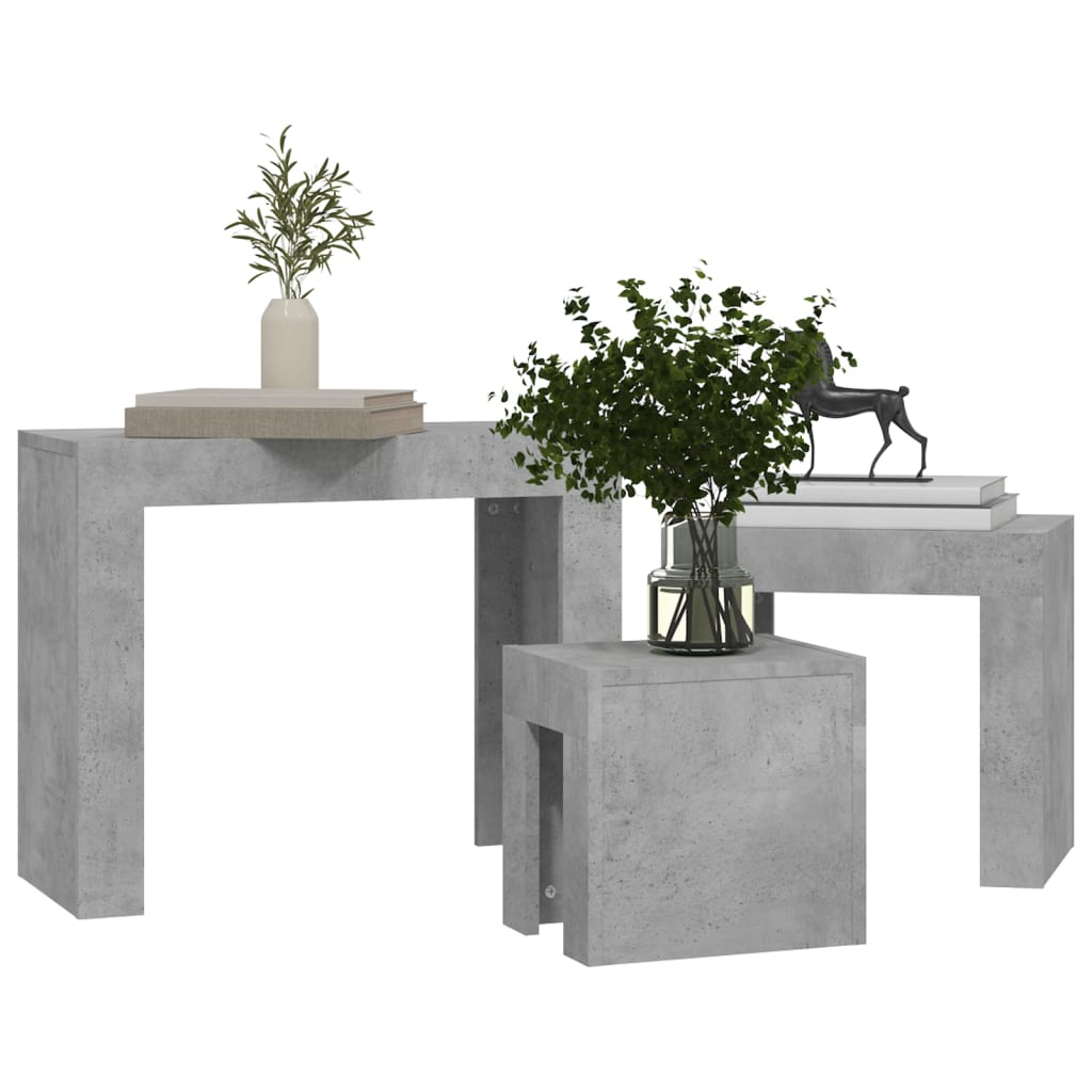 vidaXL Nesting Coffee Tables 3 pcs White Engineered Wood