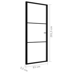 vidaXL Interior Door ESG Glass and Aluminium 83x201.5 cm Black