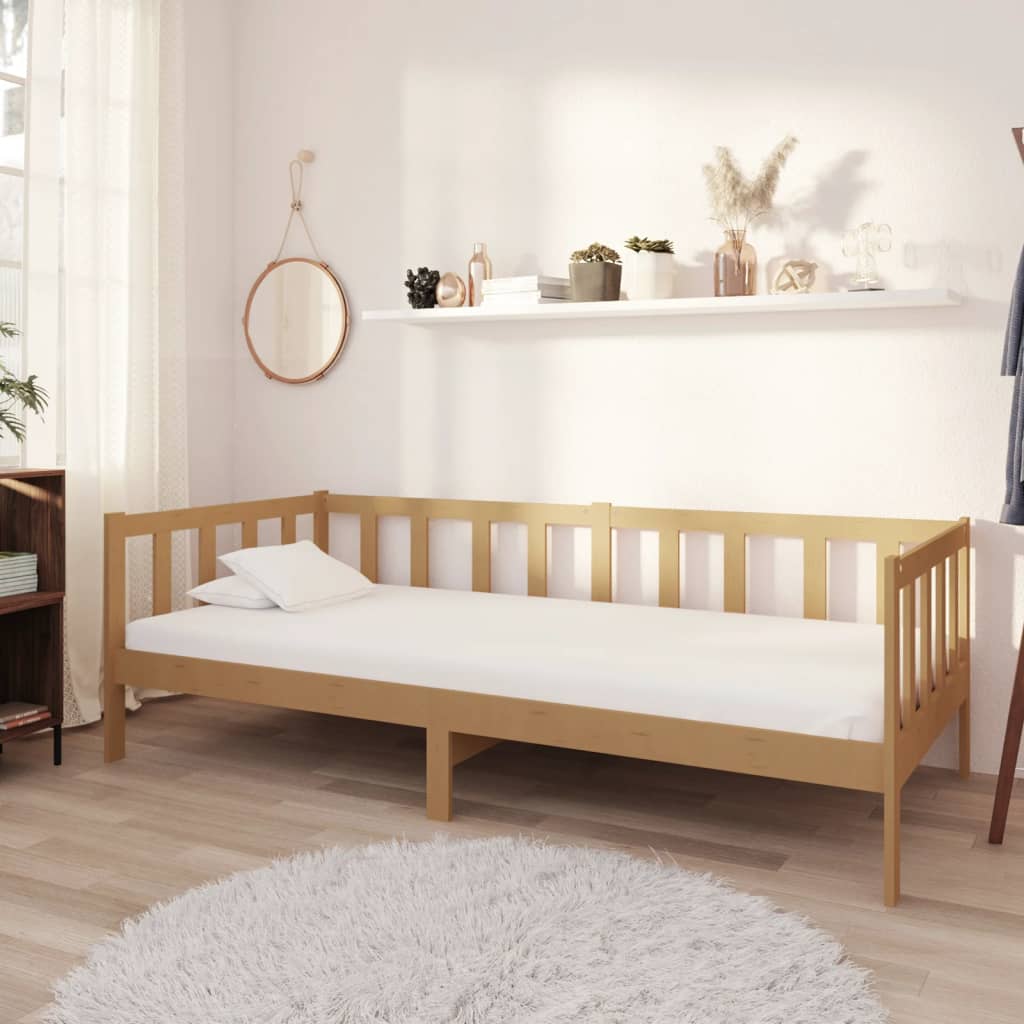 vidaXL Day Bed without Mattress Honey Brown Solid Wood Pine 90x200cm