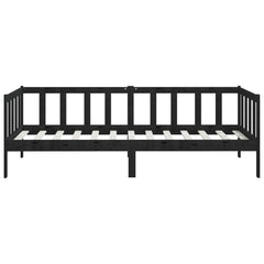 vidaXL Day Bed without Mattress Black Solid Wood Pine 90x200cm