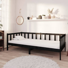 vidaXL Day Bed without Mattress Black Solid Wood Pine 90x200cm
