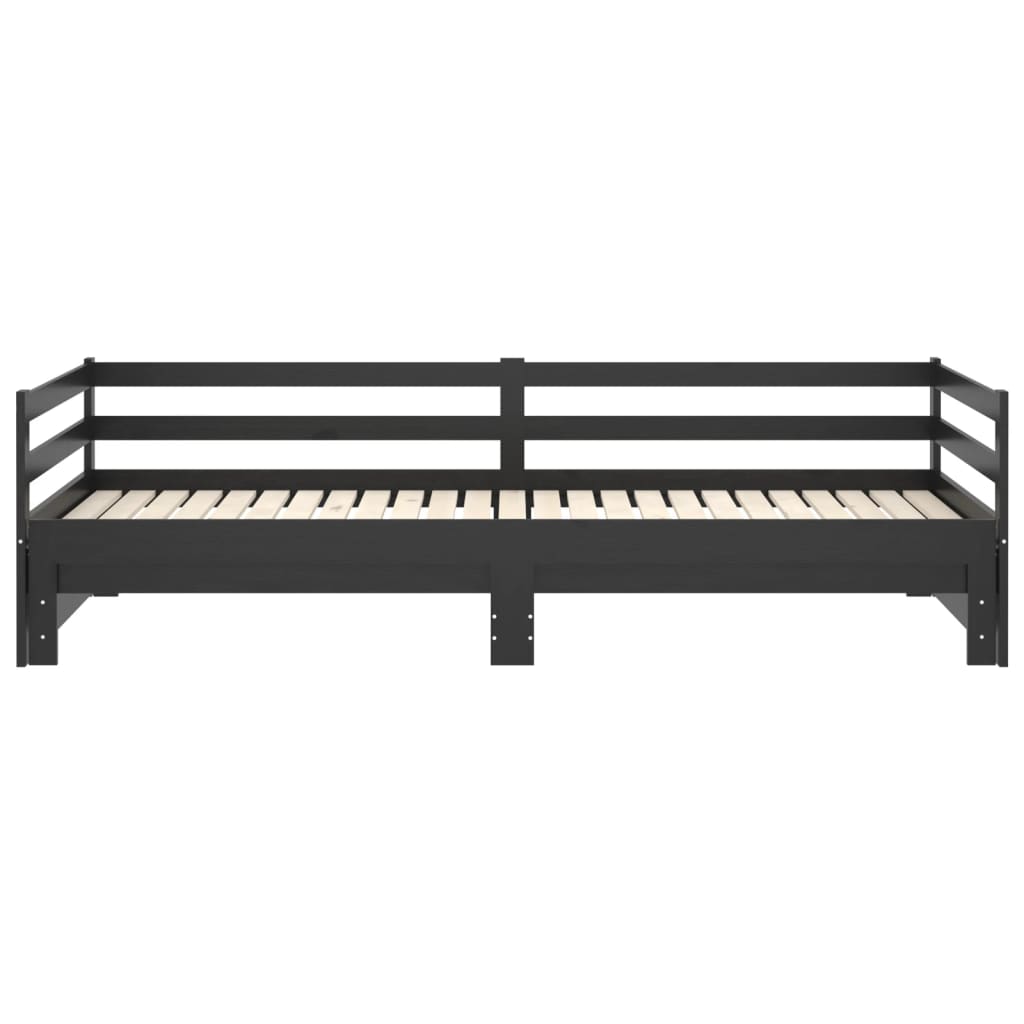 vidaXL Pull-out Day Bed without Mattress Black 2x(90x200)cm