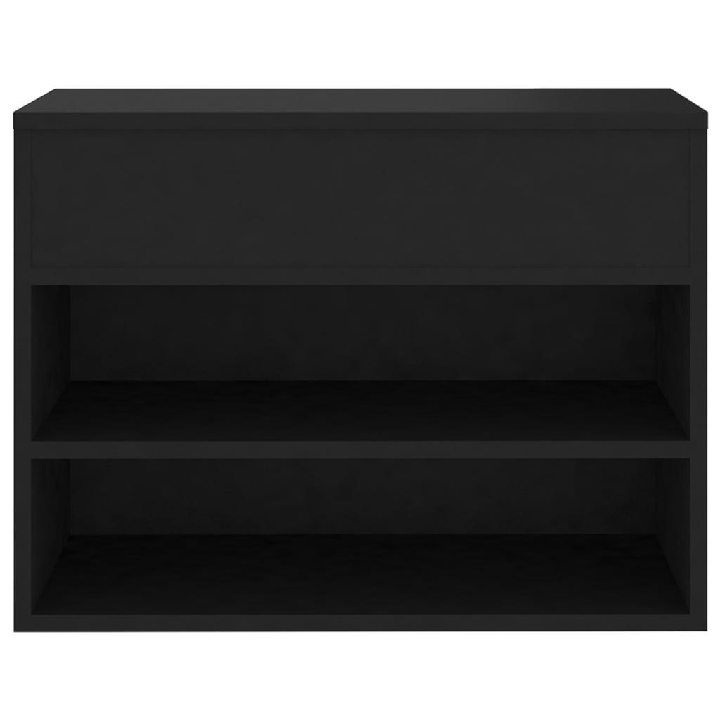 vidaXL Shoe Bench Black 60x30x45 cm Engineered Wood