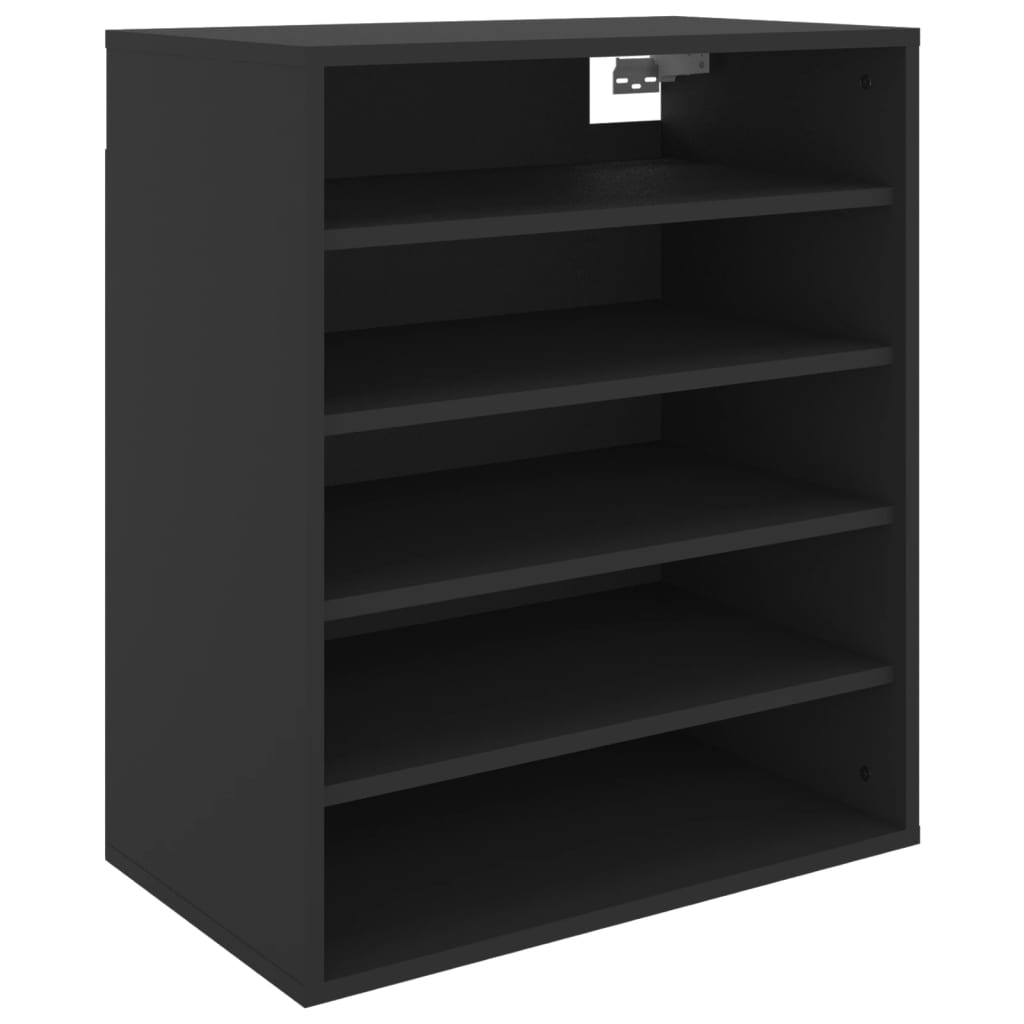 vidaXL Shoe Cabinet Black 60x35x70 cm Engineered Wood